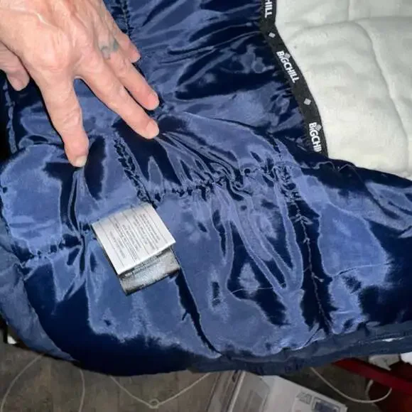 Big Chill Expedition Series Navy Blue Winter Parka Jacket Faux Fur Lined